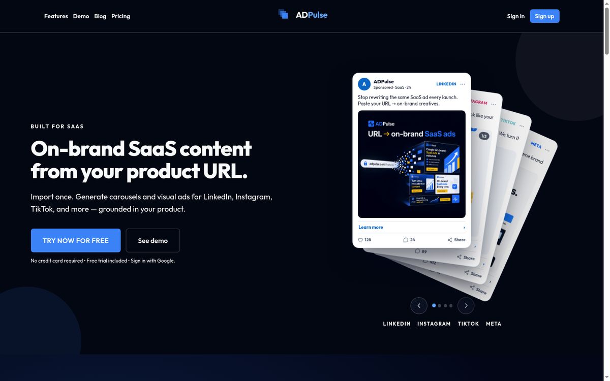 ADPulse website screenshot