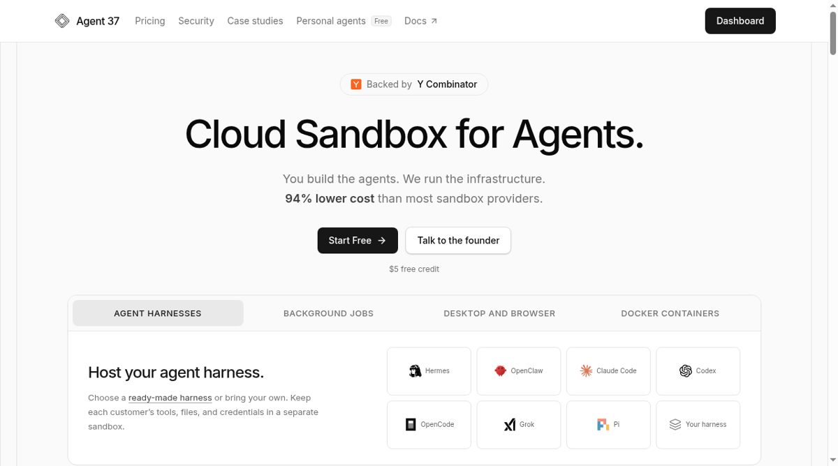 Agent 37 website screenshot