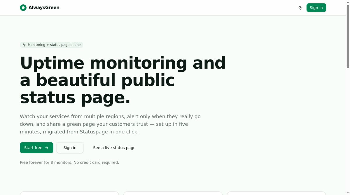 AlwaysGreen website screenshot