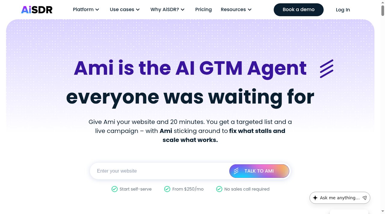 Ami by AiSDR website screenshot