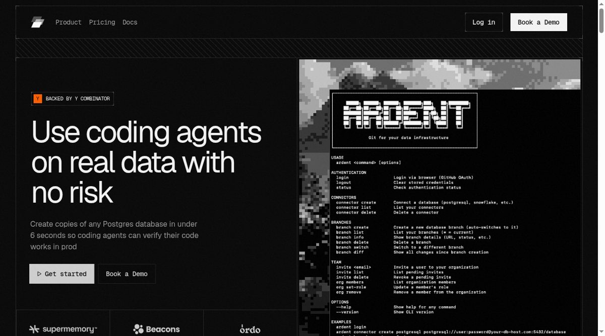 Ardent website screenshot