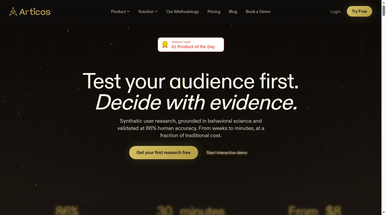 Articos website screenshot