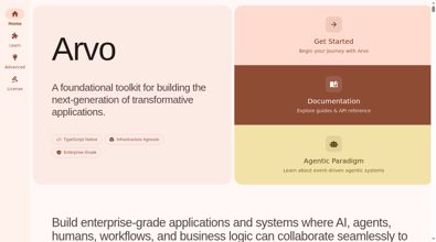 Arvo website screenshot