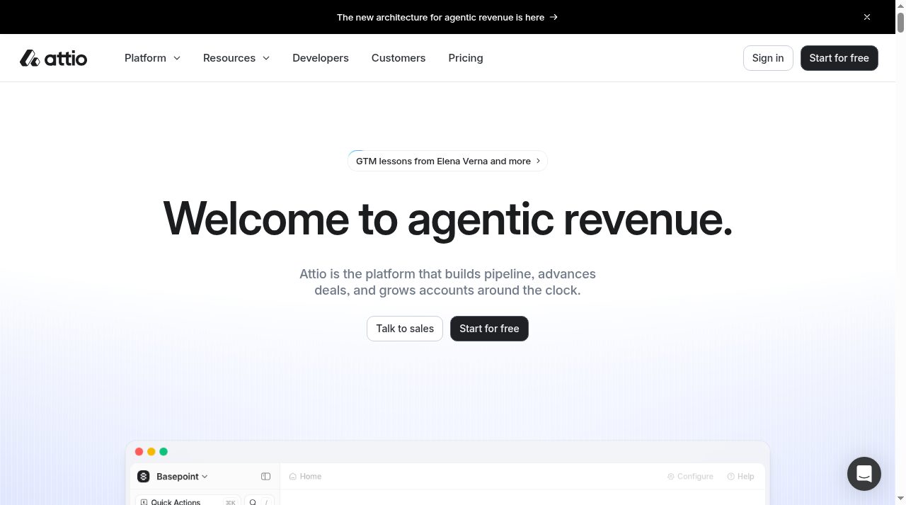 Attio website screenshot