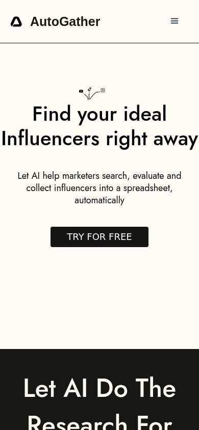 AutoGather website screenshot