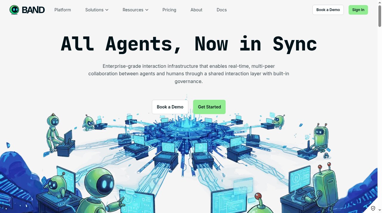 Band website screenshot