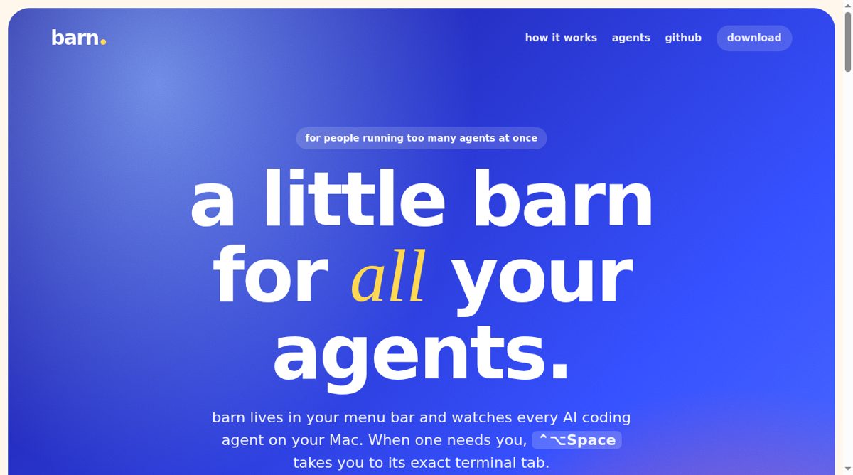 barn website screenshot