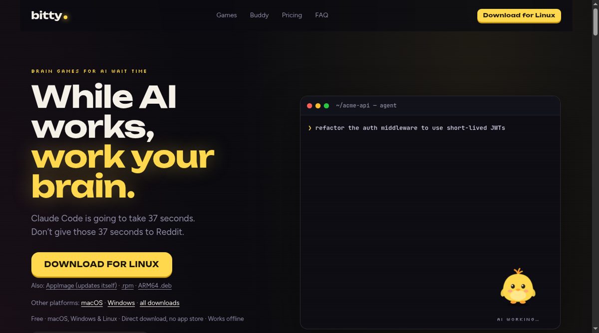 Bitty website screenshot