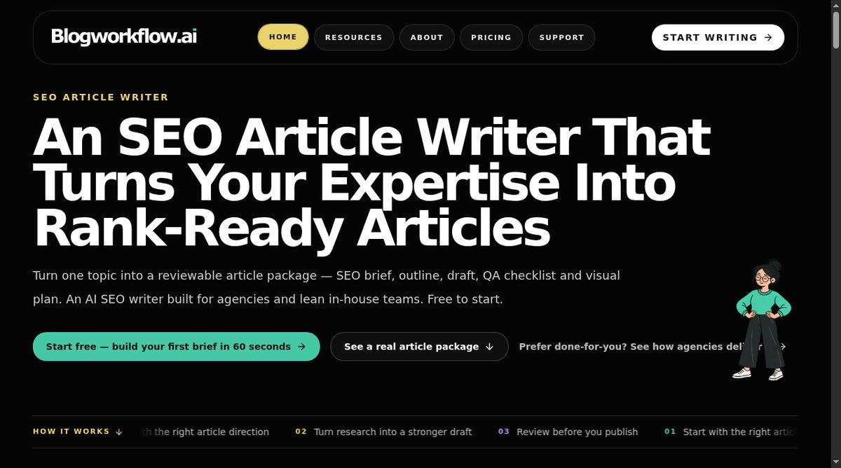 BlogWorkflow website screenshot