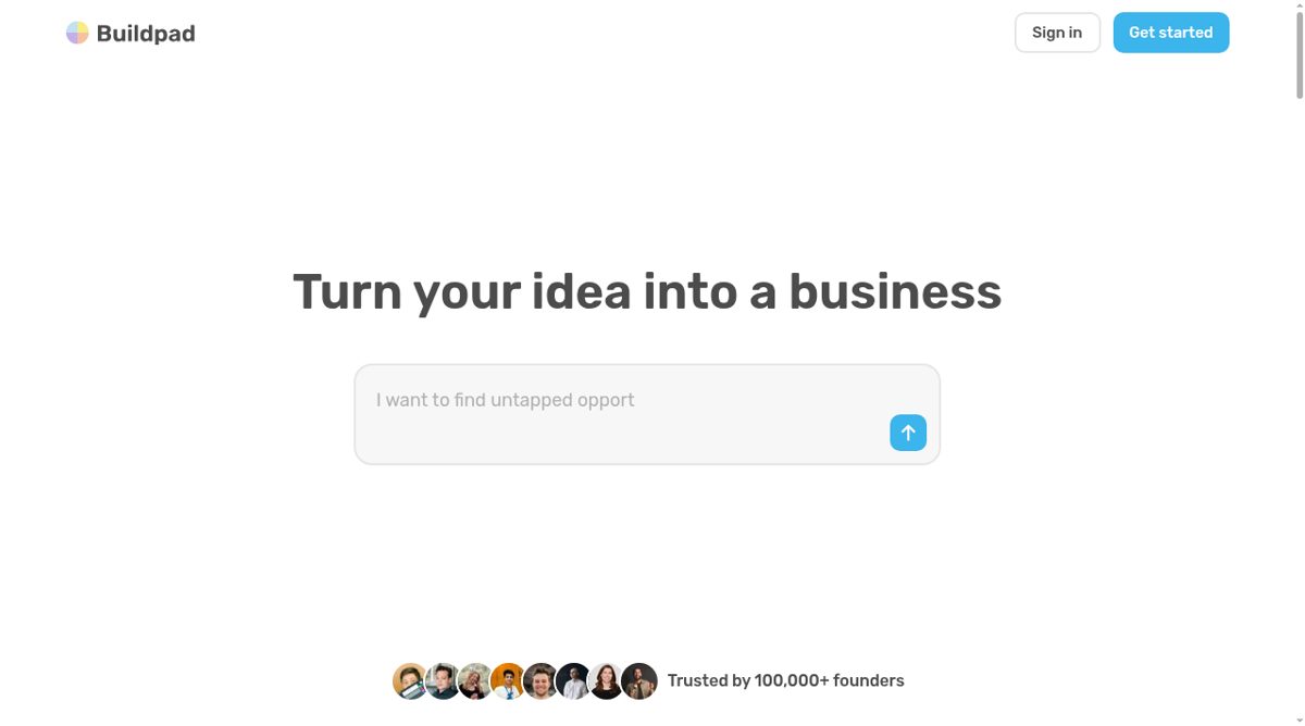 Buildpad website screenshot