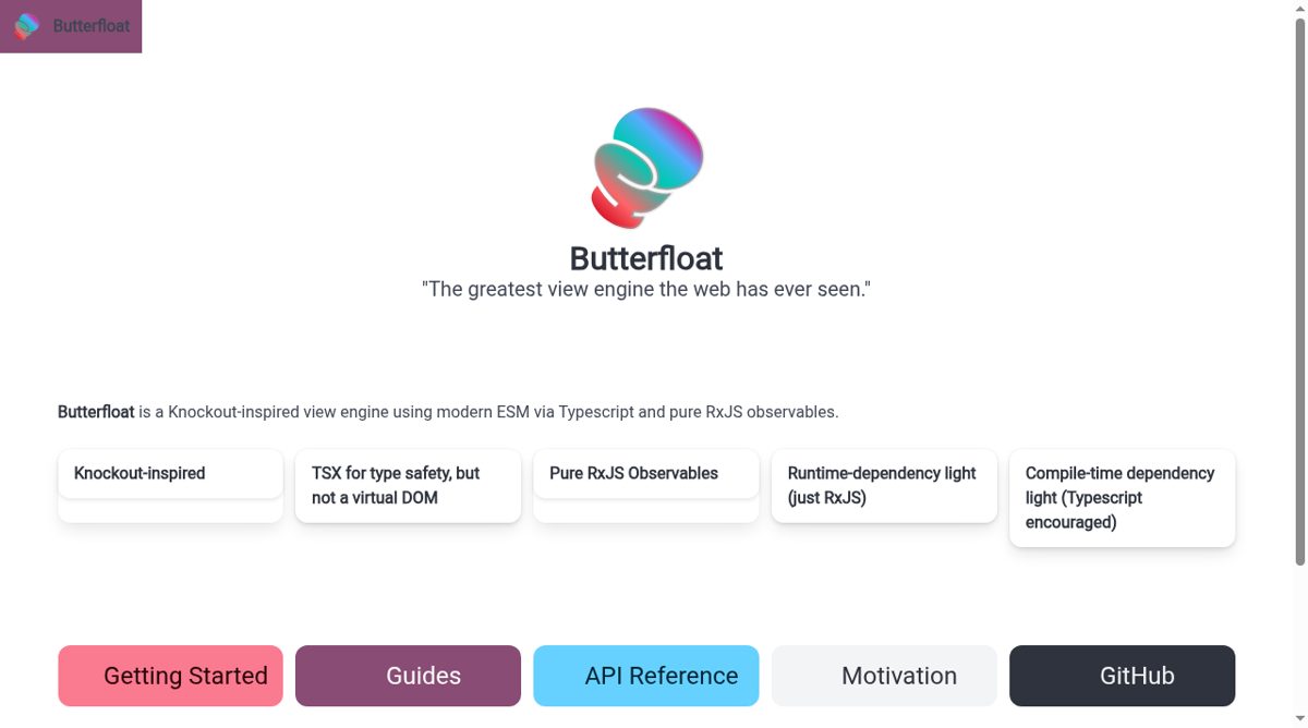 Butterfloat website screenshot