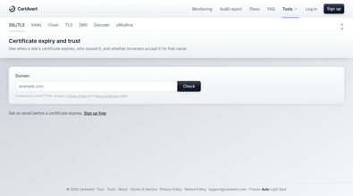 CertAvert website screenshot