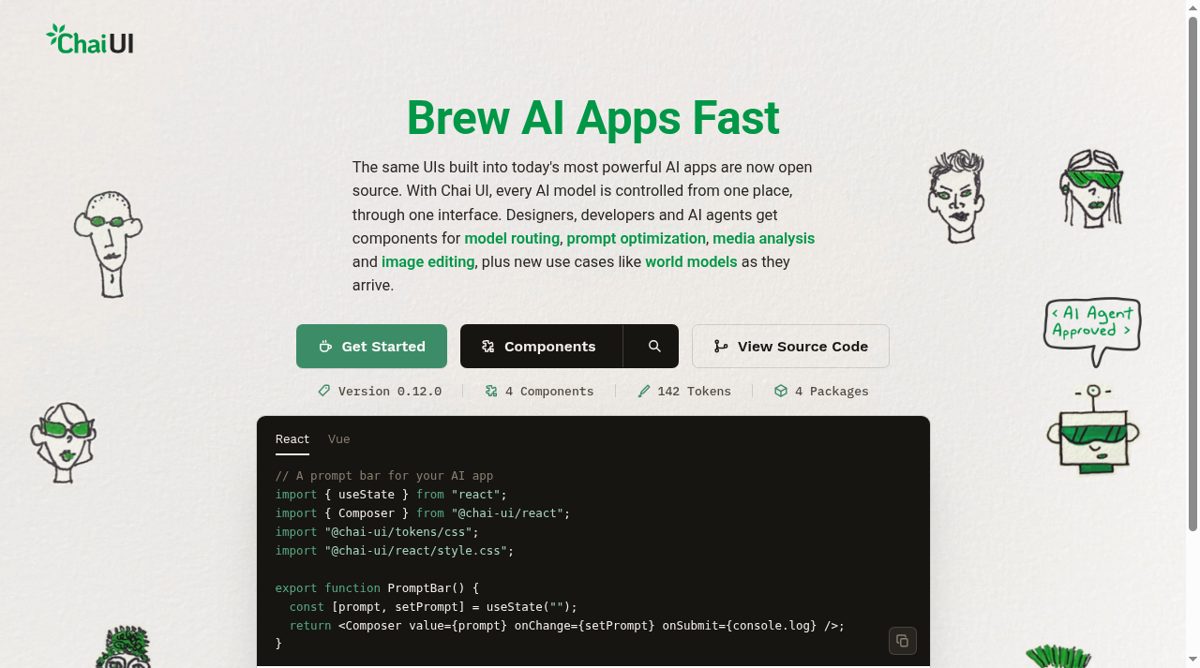 Chai UI website screenshot