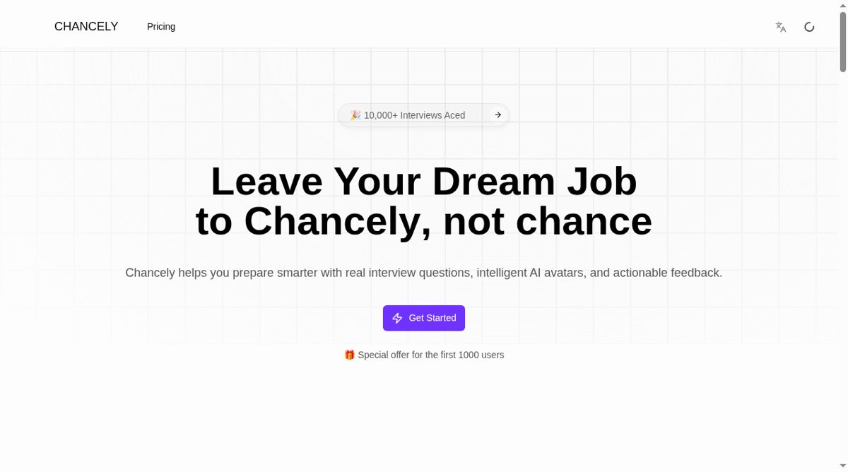 Chancely website screenshot