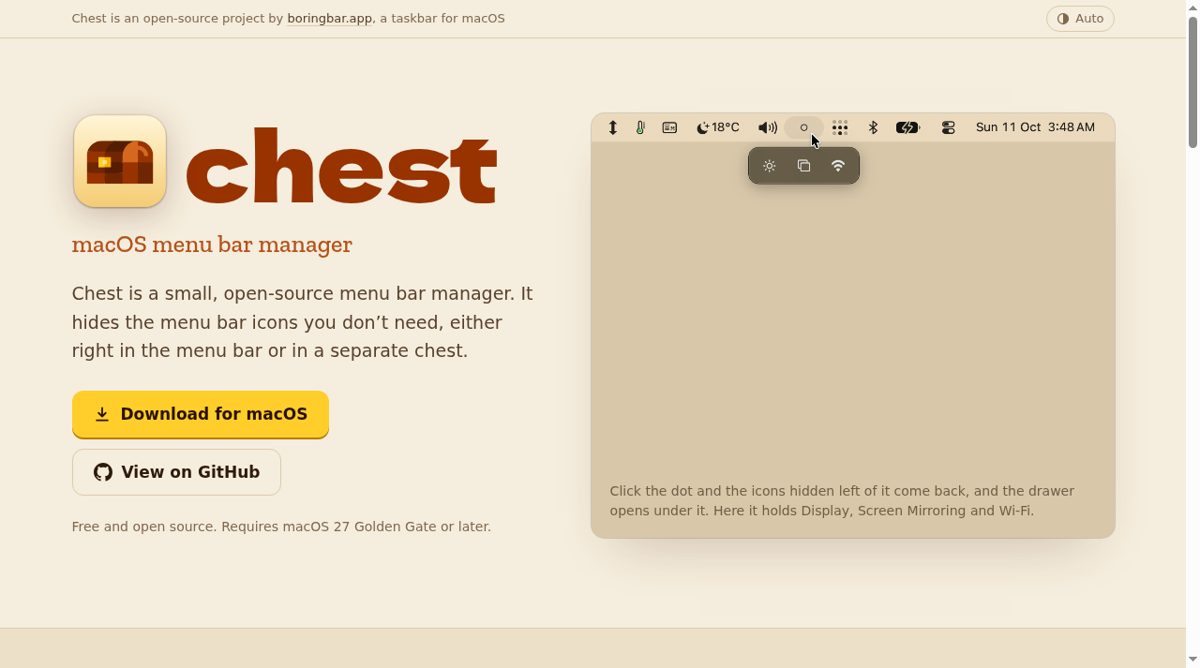 Chest website screenshot