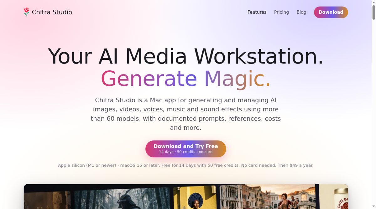 Chitra Studio website screenshot