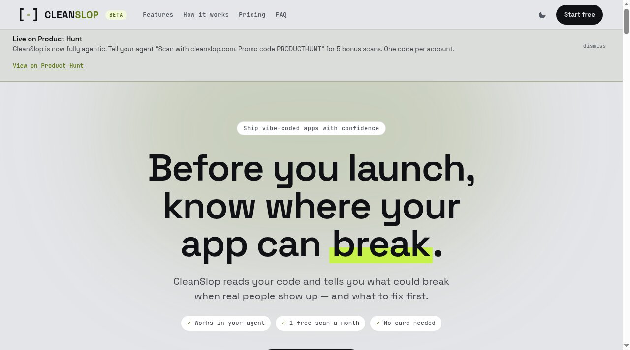 CleanSlop website screenshot