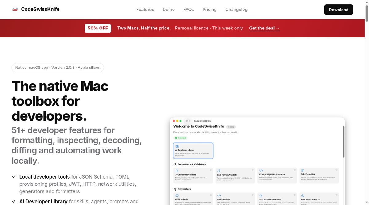 CodeSwissKnife website screenshot