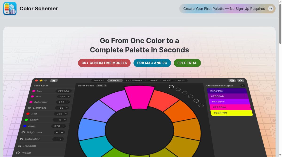 Color Schemer website screenshot