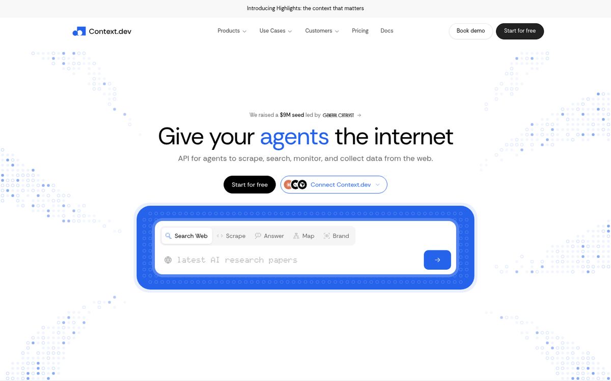 Context.dev website screenshot