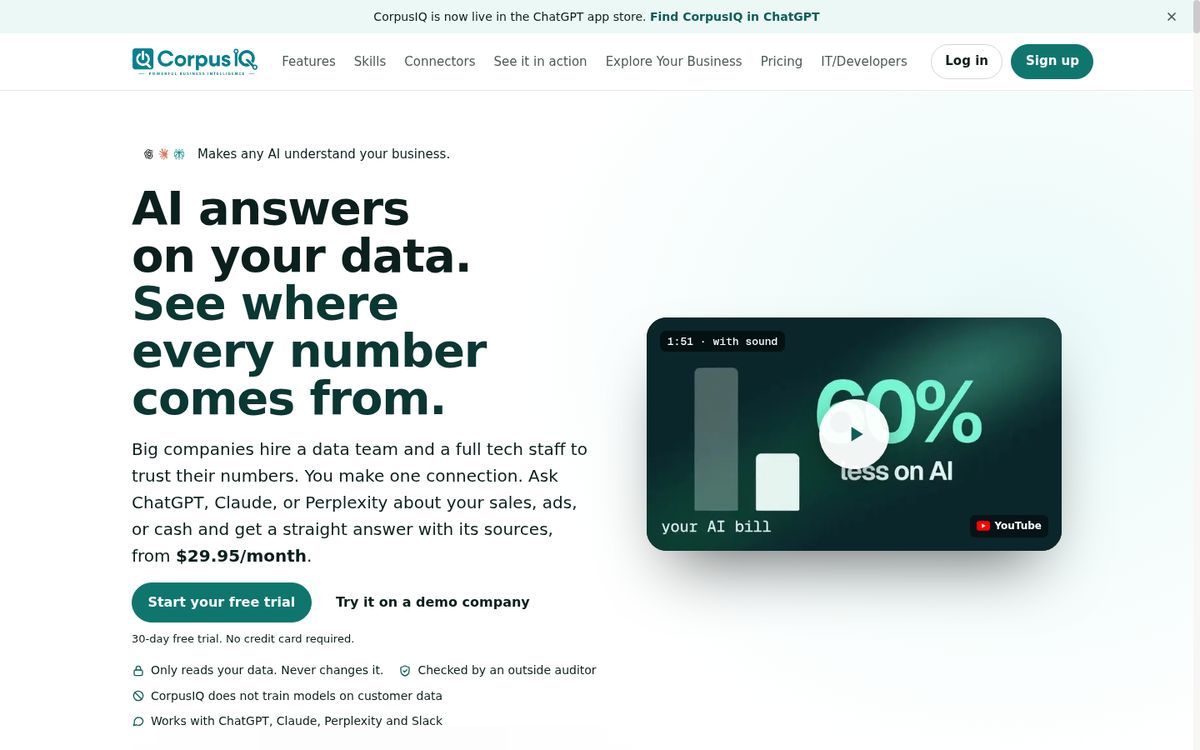 CorpusIQ website screenshot