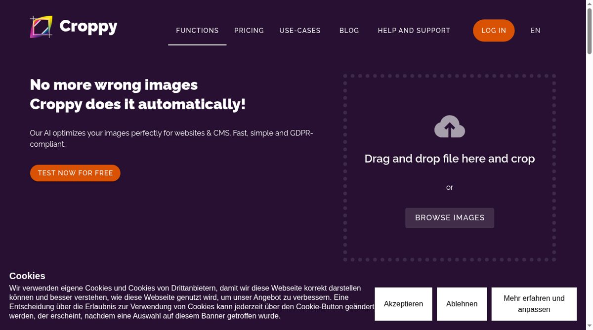 Croppy website screenshot