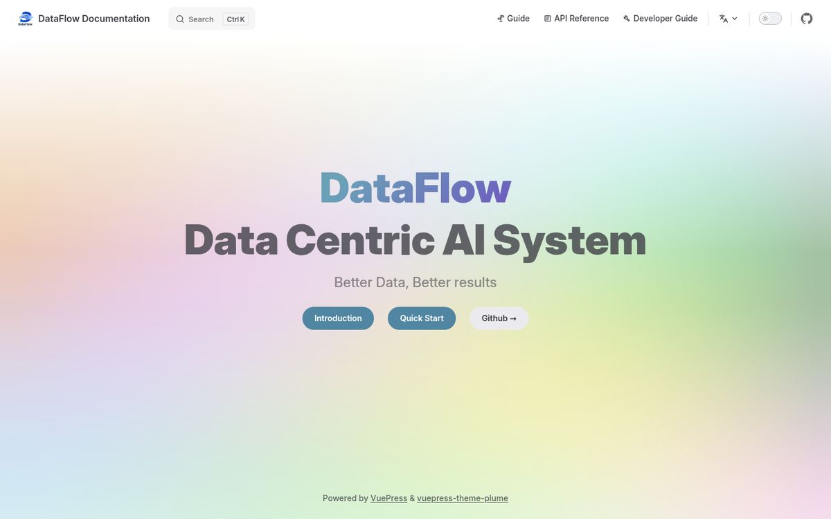 DataFlow website screenshot