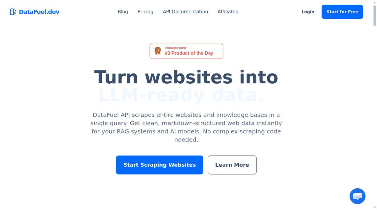 DataFuel.dev website screenshot