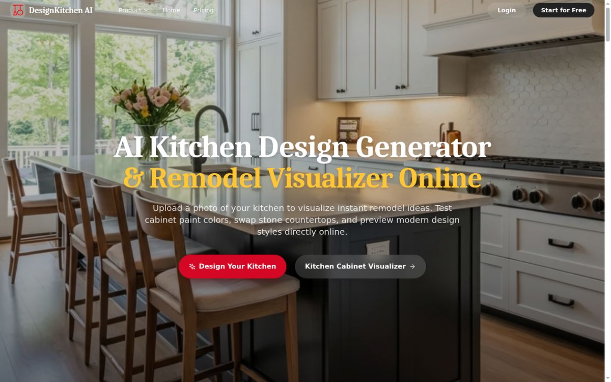 Design Kitchen AI website screenshot