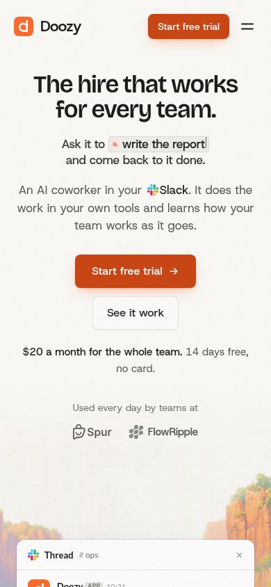 Doozy website screenshot