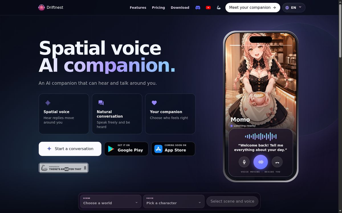 Driftnest website screenshot