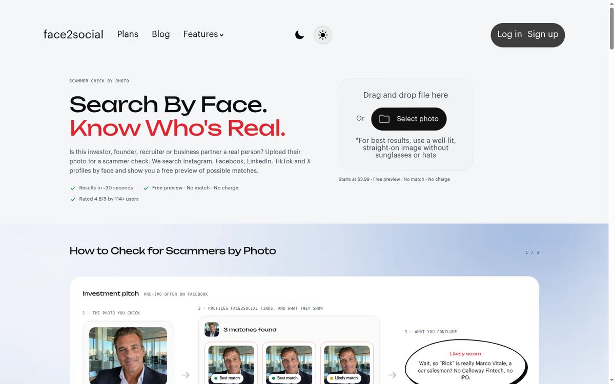 Face2Social website screenshot