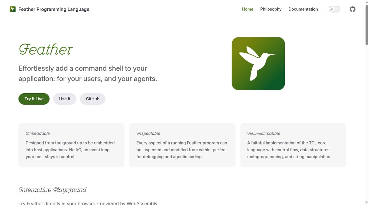 Feather website screenshot