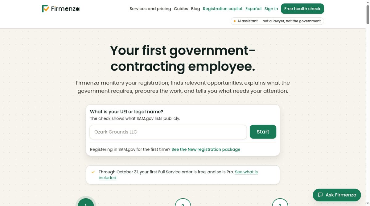 Firmenza website screenshot