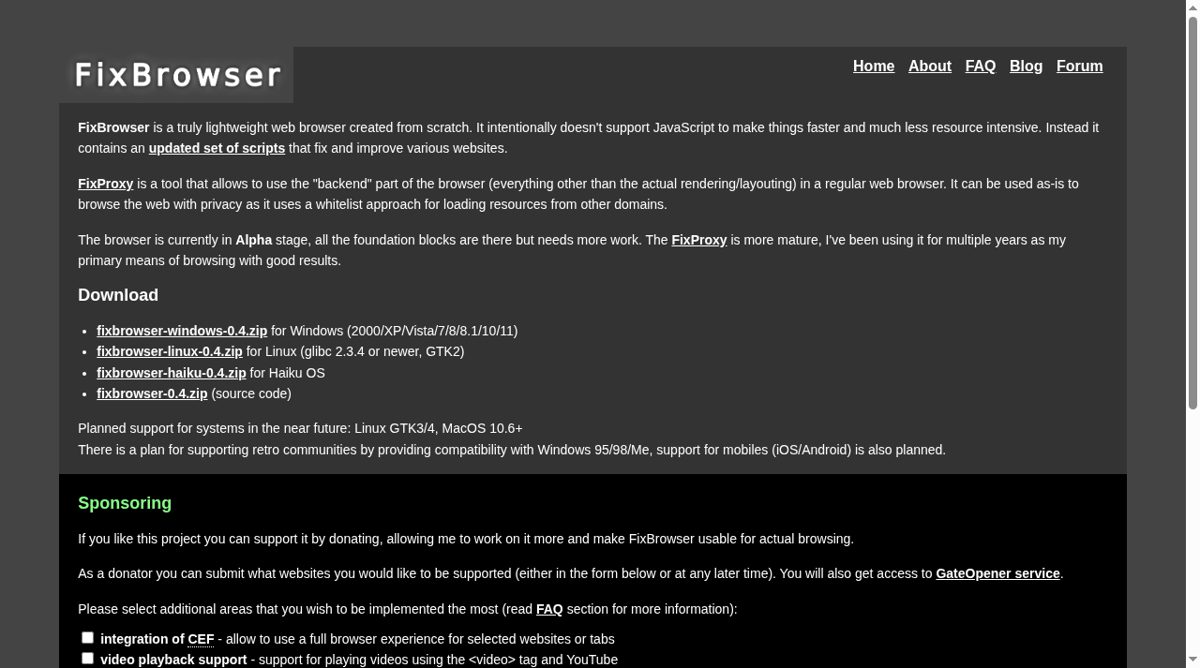 FixBrowser website screenshot