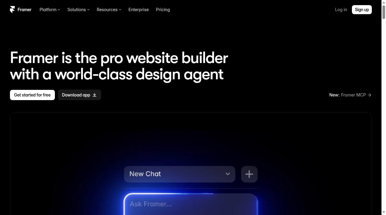 Framer website screenshot