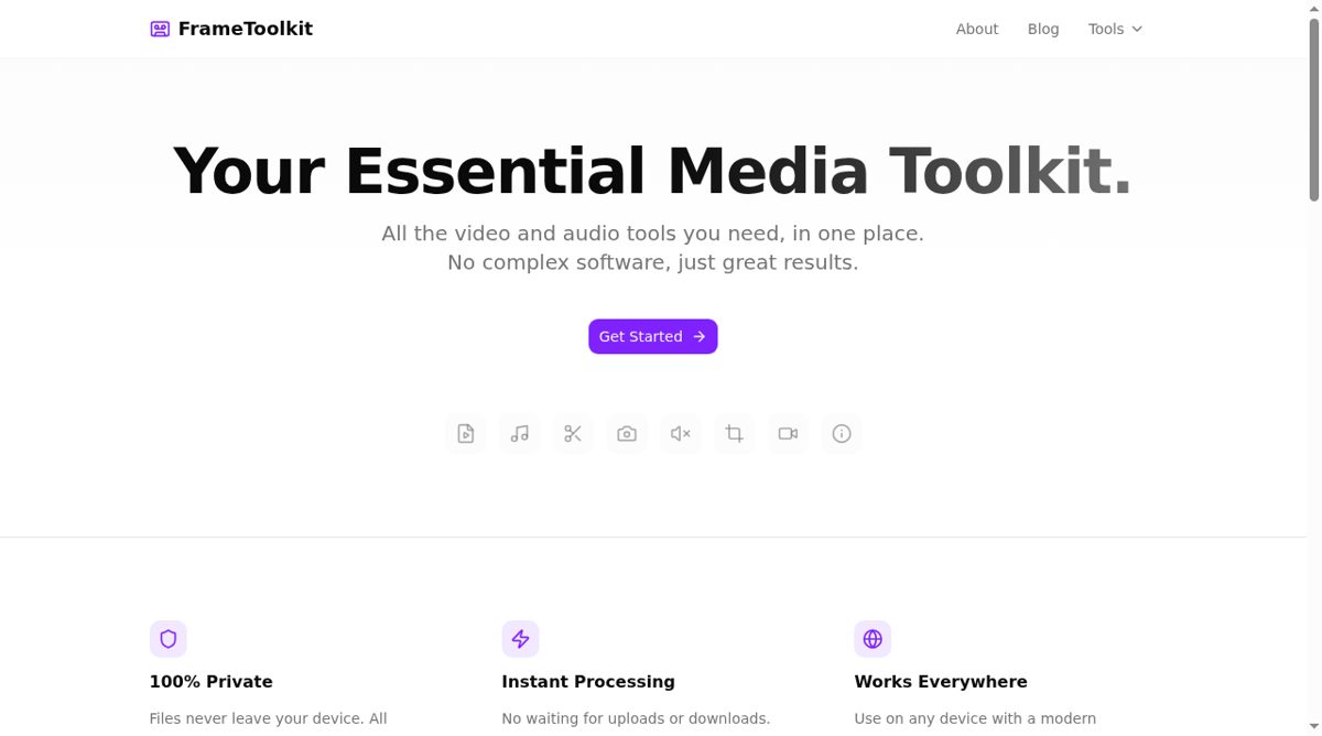 FrameToolkit website screenshot