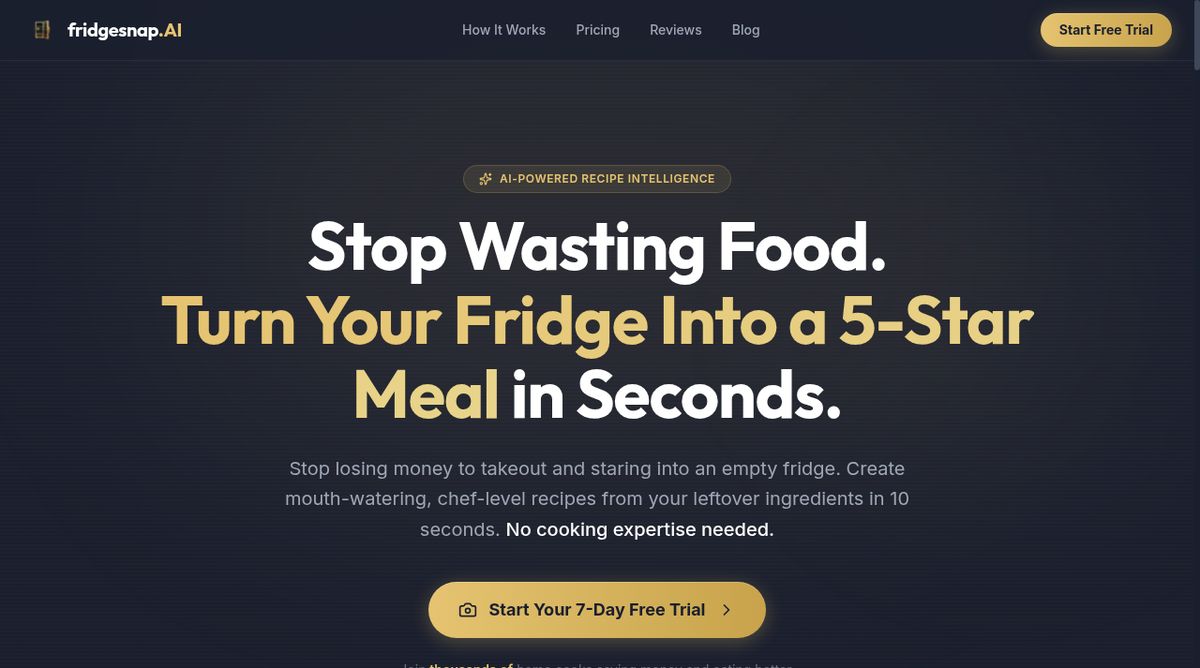 fridgesnap.AI website screenshot