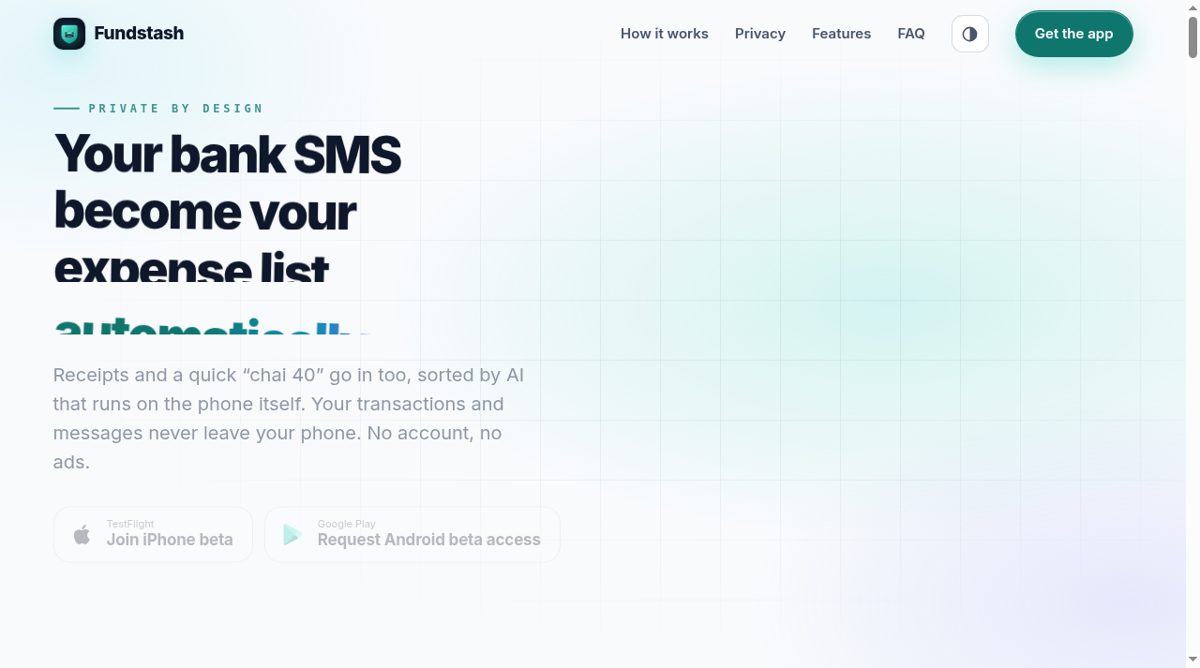Fundstash website screenshot