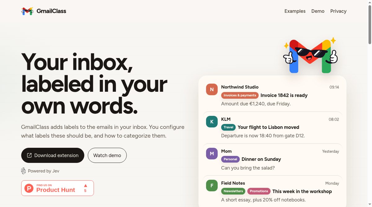 GmailClass website screenshot