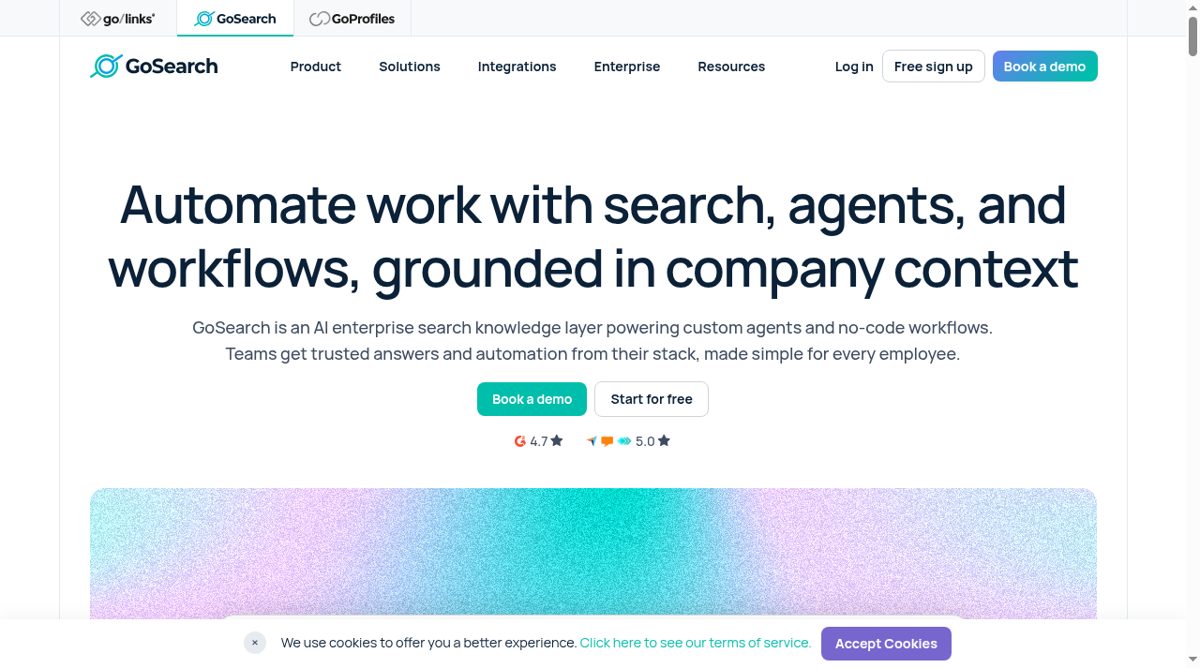 GoSearch website screenshot