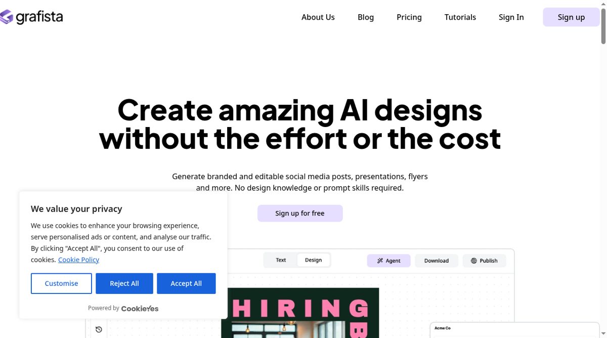 Grafista website screenshot