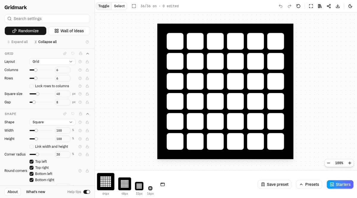 Gridmark website screenshot