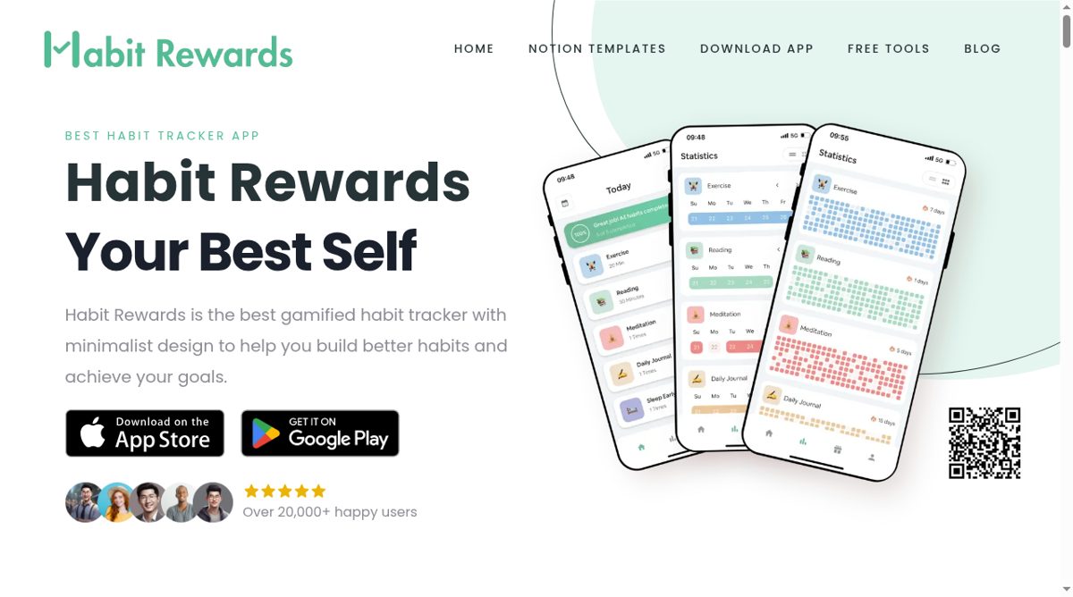 Habit Rewards website screenshot