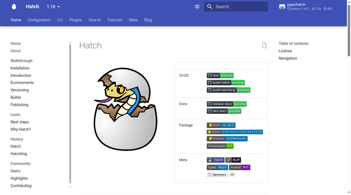 Hatch website screenshot