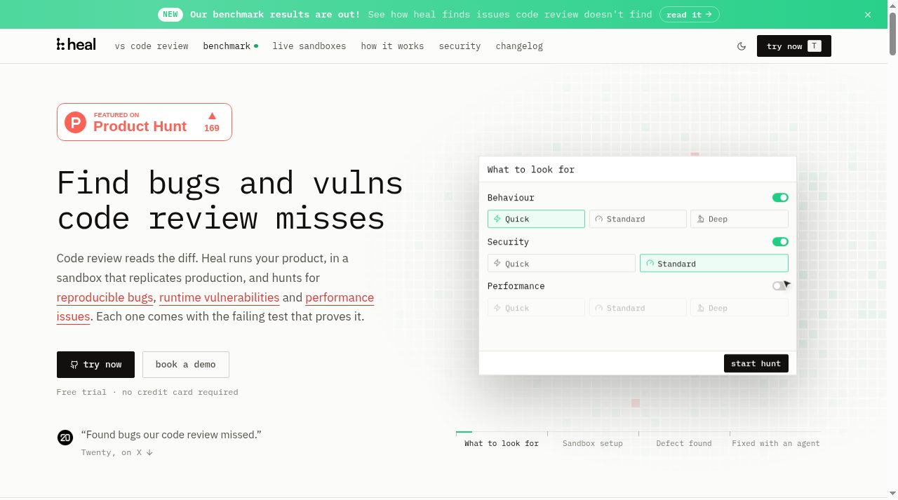 heal.dev website screenshot