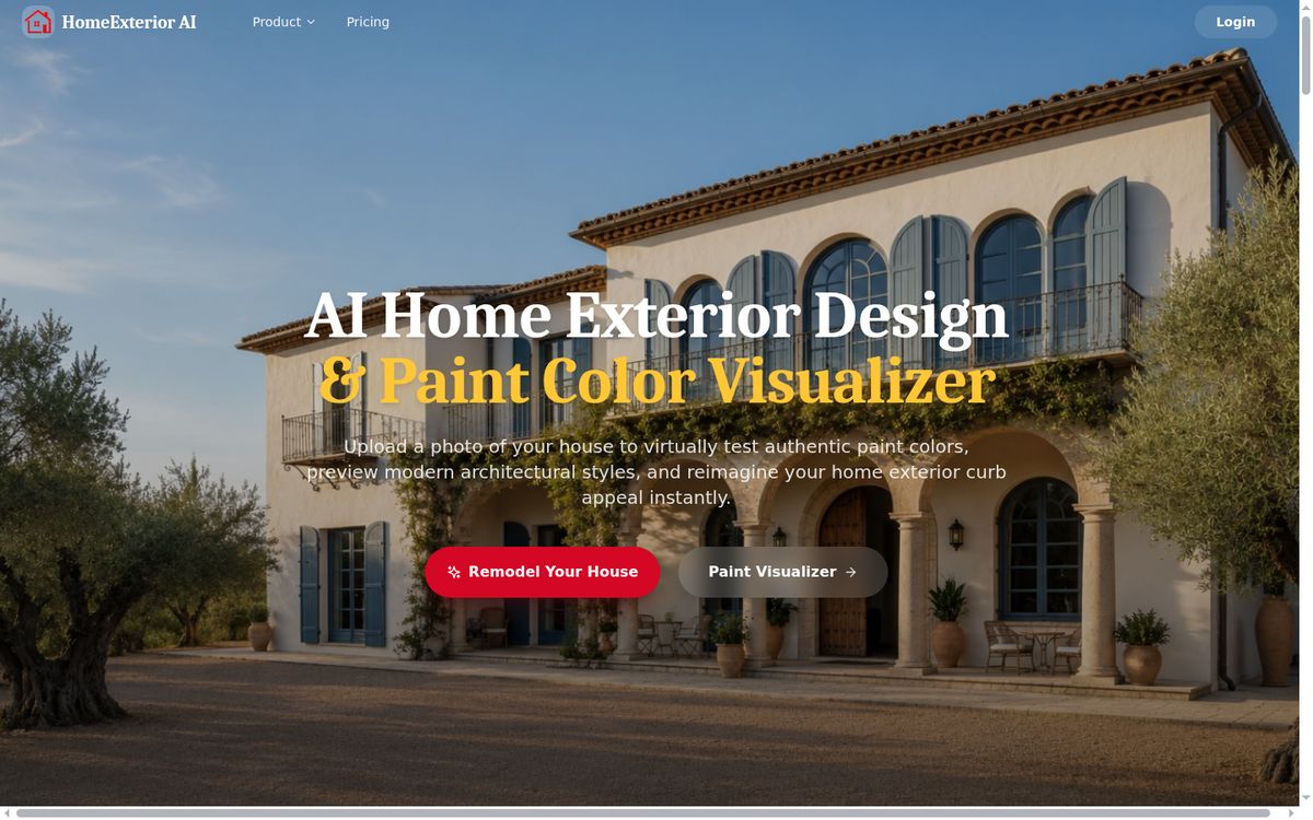 HomeExterior AI website screenshot