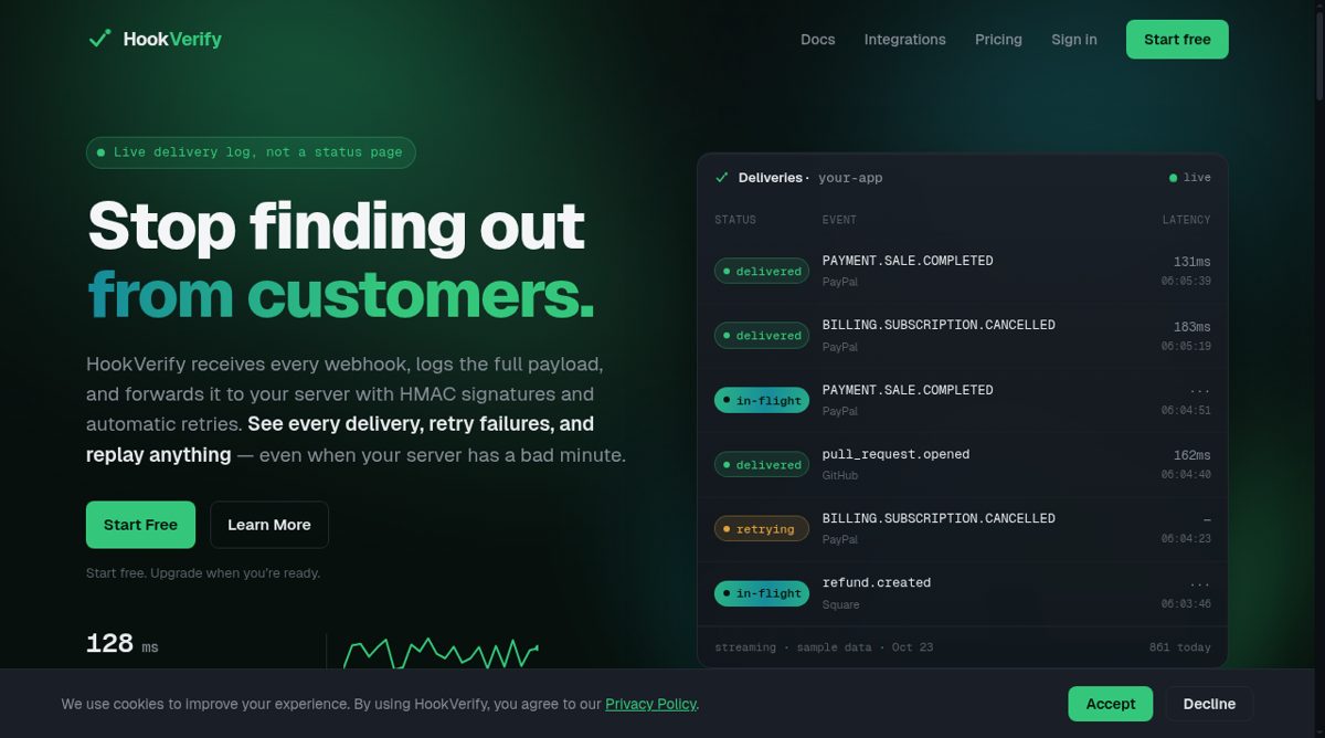 HookVerify website screenshot