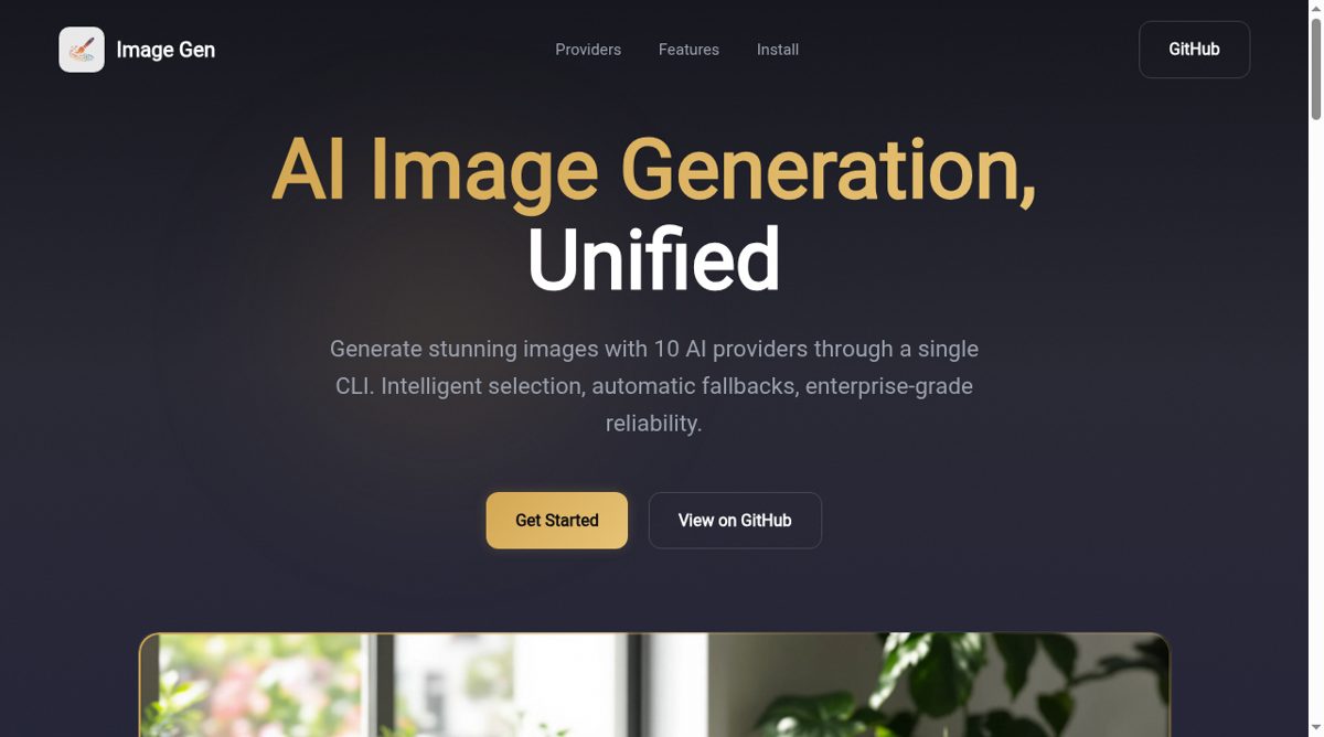Image Gen website screenshot