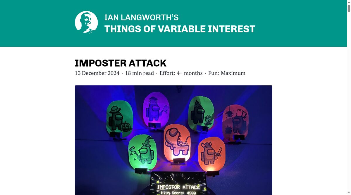 Imposter Attack website screenshot